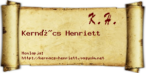 Kernács Henriett névjegykártya